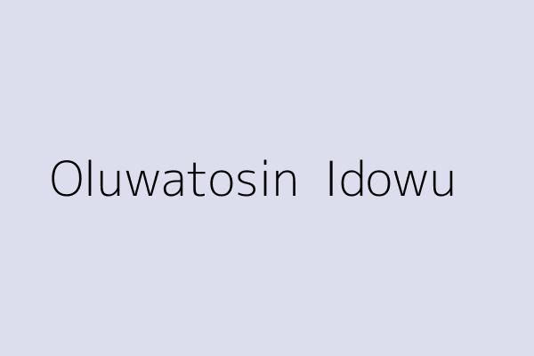 Oluwatosin  Idowu 
